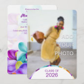 2026 Modern Stylish Graduation Photo Invitation Kaart (Voorkant / Achterkant)