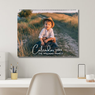 2026 Moderne aangepaste foto Creëer uw eigen famil Kalender