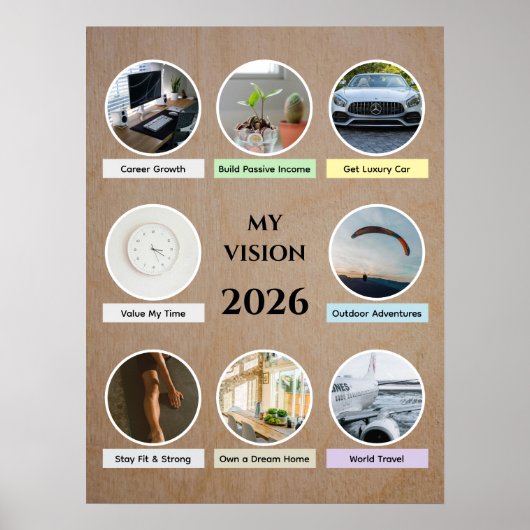 2026 Moderne Cirkel Foto Visie Bord Poster (Voorkant)