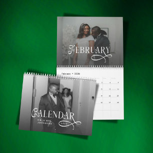 2026 Moderne Elegante Huwelijksfoto Jonggehuwden Kalender