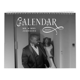 2026 Moderne Elegante Trouw 14 Foto's Nieuwgehuwde Kalender
