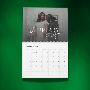 2026 Moderne Elegante Trouwfoto Nieuwgehuwden Cale Kalender
