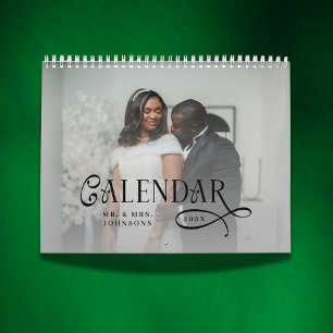 2026 Moderne Elegante Trouwfoto Nieuwgetrouwden Kalender
