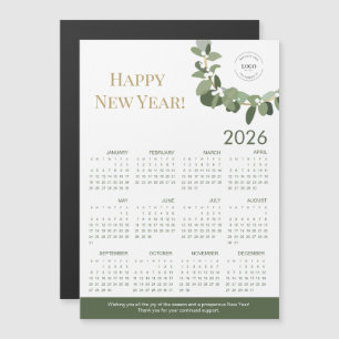 2026 Moderne Krans Uw Logo hier Kalender groen