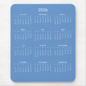 2026 Moderne minimalistische korenbloem blauwe kal Muismat (Voorkant)