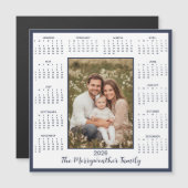 2026 Navy Blue Photo Magnetic Calendar (Voorkant / Achterkant)