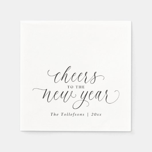 2026 New Year Cheers Elegant Script Party Servet (Voorkant)