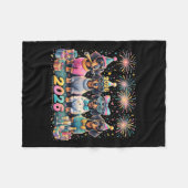 2026 New Year Dachshund Party Fireworks Fun  Fleece Deken (Voorkant (Horizontaal))