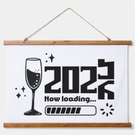 2026 New Year Loading Celebration Typography Hangend Wandkleed