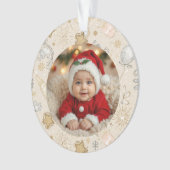 2026 New Year Photo Ornament – Gold Fireworks (devant)