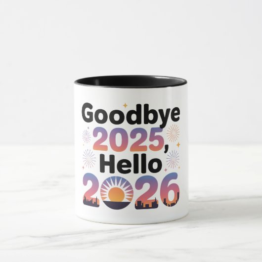 2026 New Year Sunset Celebration Coffee Mug (Centre)