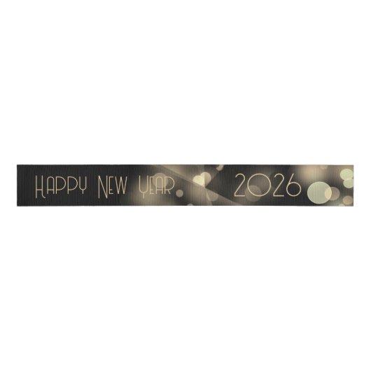 2026 new year with golden bubbles grosgrain lint (Voorkant)