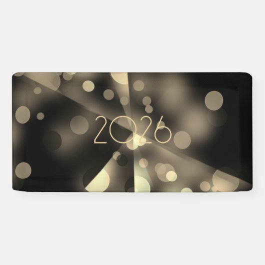 2026 new year with golden bubbles spandoek (Horizontaal)