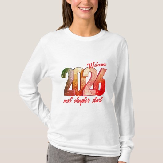2026 NEW YEAR WOMENS BASIC LONG SLEEVE T-SHIRT (Devant)