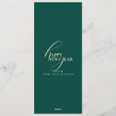 2026 New Years Modern Festive Teal Typography Kaart (Achterkant)