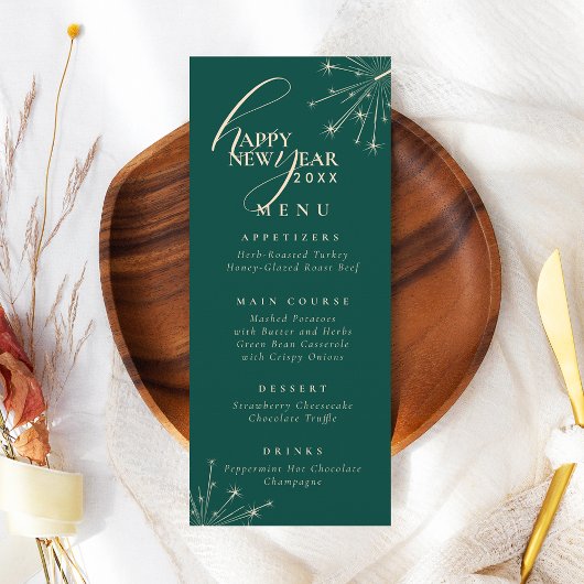 2026 New Years Modern Festive Teal Typography Kaart