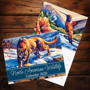 2026 North American Wildlife Twee pagina's groot Kalender