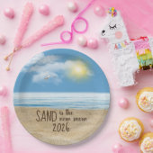 2026 Ocean Beach With Seagull Papieren Bordje (Feest)