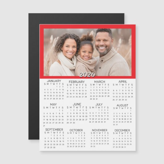 2026 Personalized Photos Mini Calendar (Voorkant / Achterkant)