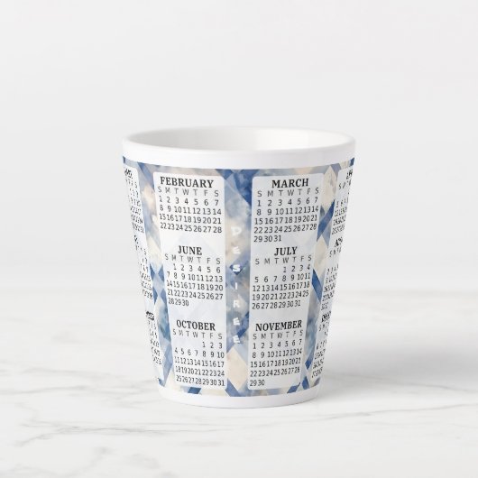 2026 Personnalisé 12 oz Calendrier Latte Mug (Devant)