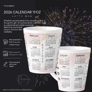 2026 Personnalisé 12 oz. Mug latte du calendrier