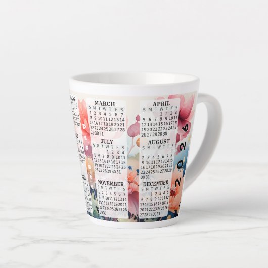 2026 Personnalisé 12 oz. Mug latte du calendrier (Angle droit)