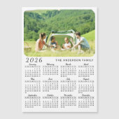 2026 Photo Calendrier Magnet Votre nom Blanc Noir (Devant)