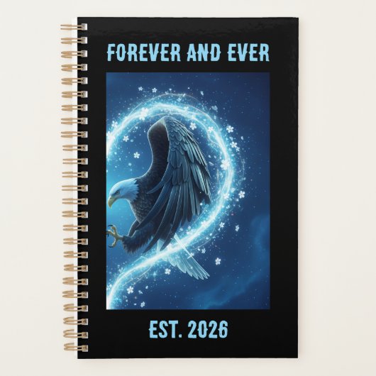 2026 Planner Bald Eagle Heart Love 2 Custom Year (Devant)