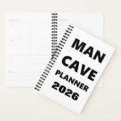 2026 Planner For Men Man Cave Planner Black Font  (Devant avec enveloppe)