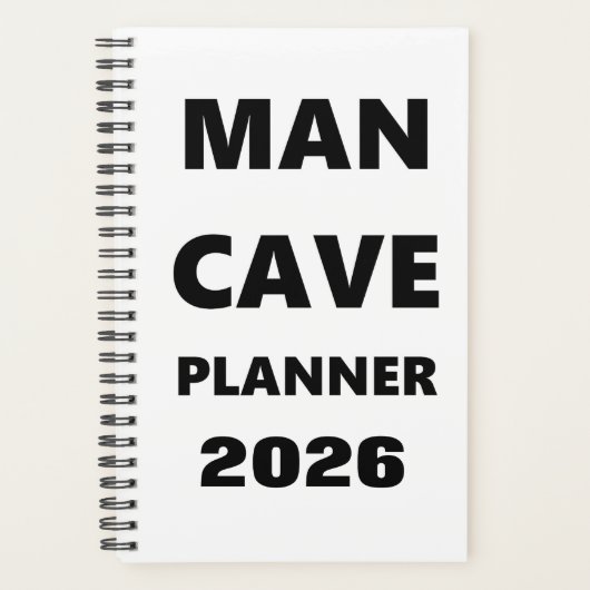 2026 Planner For Men Man Cave Planner Black Font  (Devant)