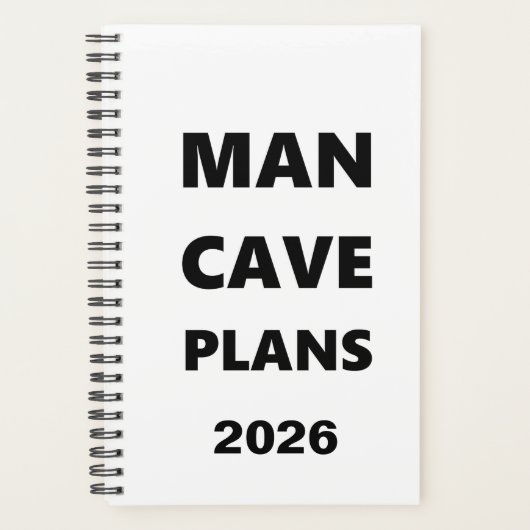 2026 Planner For Men Man Cave Plans Black Font (Devant)