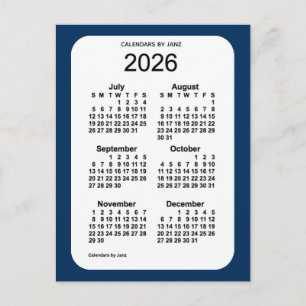 2026 Politiedoos blauw 6 maanden Mini Agenda van J Briefkaart