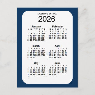 2026 Politiedoos blauw 6 maanden Mini Agenda van J Briefkaart