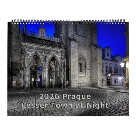 2026 Praag Kleinere Stad 's Nachts Kalender (Hoes)