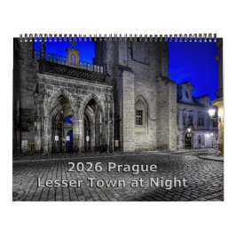 2026 Prague Lesser Town at Night Calendar Kalender