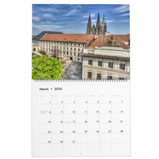 2026 Prague - St. Vitus Cathedral Calendar Kalender (Mar 2026)