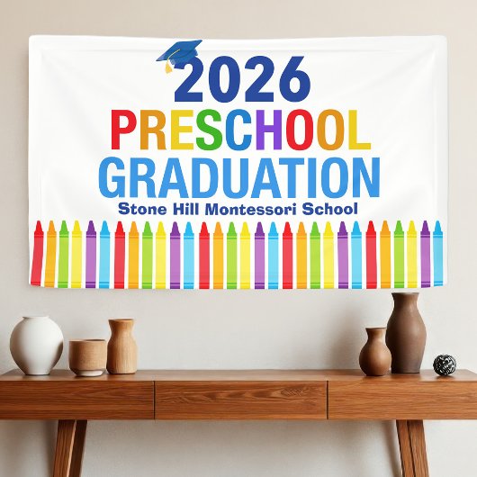 2026 Preschool Graduation Customizable School Spandoek