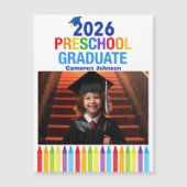 2026 Preschool Graduation Photo Custom Magnet Card (Devant)