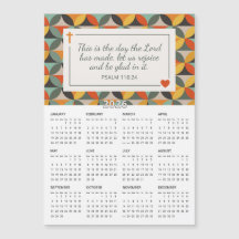 2026 Psalm 118:24 Retro Cirkels Magnetische Kalend