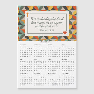 2026 Psalm 118:24 Retro Cirkels Magnetische Kalend