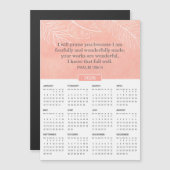 2026 Psaume d'aquarelle rose 139:14 Magnet (Devant / Derrière)