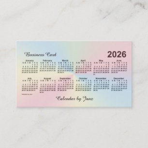 2026 Rainbow Cloud Calendar van Janz Visitekaartje