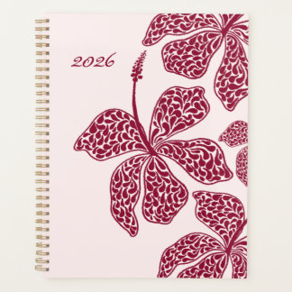 2026 Red Hibiscus Art Floral