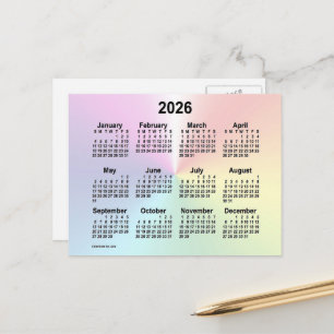 2026 Regenboogwolk Mini Kalender van Janz Briefkaart
