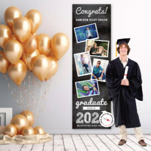 2026 Retro Schoolbord Schets 5 Foto Afstudeercerem Spandoek