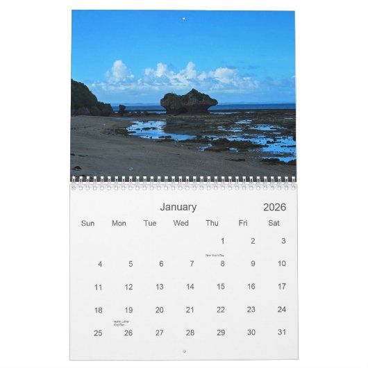 2026 Rocks de 12 mois du calendrier océanique d'Ok (Jan 2026)