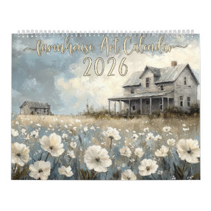 2026 rustieke boerderij muur kalender