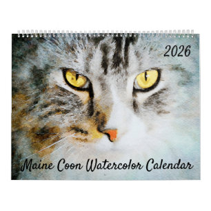 2026 Schattige Maine Coon Kat Mama Cadeau Kat Lief Kalender