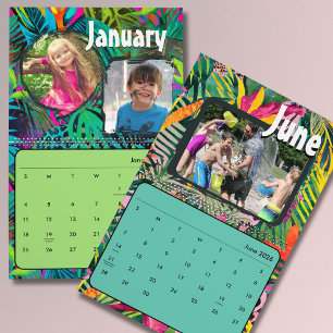2026 Schattige tropische kleurrijke aangepaste fot Kalender