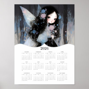 2026 Schattigee Fairy Fantasy Art Volledige jaarka Poster